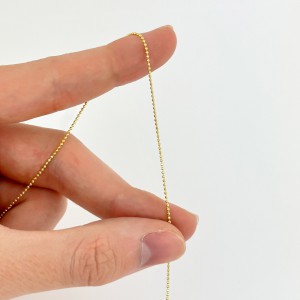 Κολιέ αλυσίδα λεπτή μπιλάκι diamond cut 1mm από ασήμι 925 Κολιέ