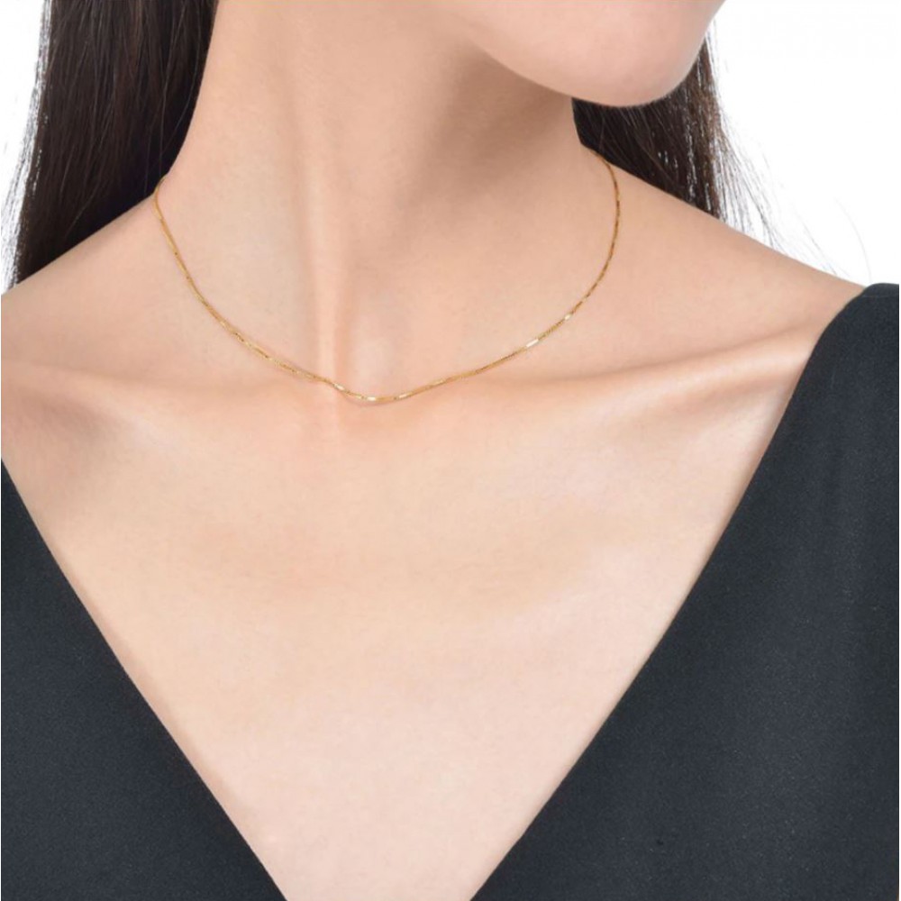 Κολιέ αλυσίδα λεπτή box 0.8mm από ασήμι 925 Κολιέ