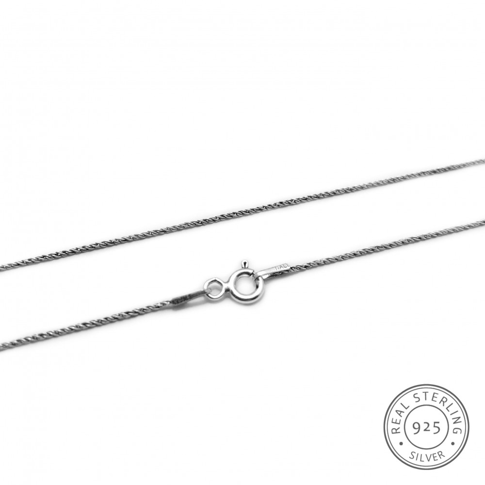 Necklace thin braided chain 1mm silver 925 Necklaces
