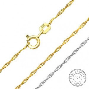 Necklace twisted chain singapore 1.8mm silver 925 Necklaces