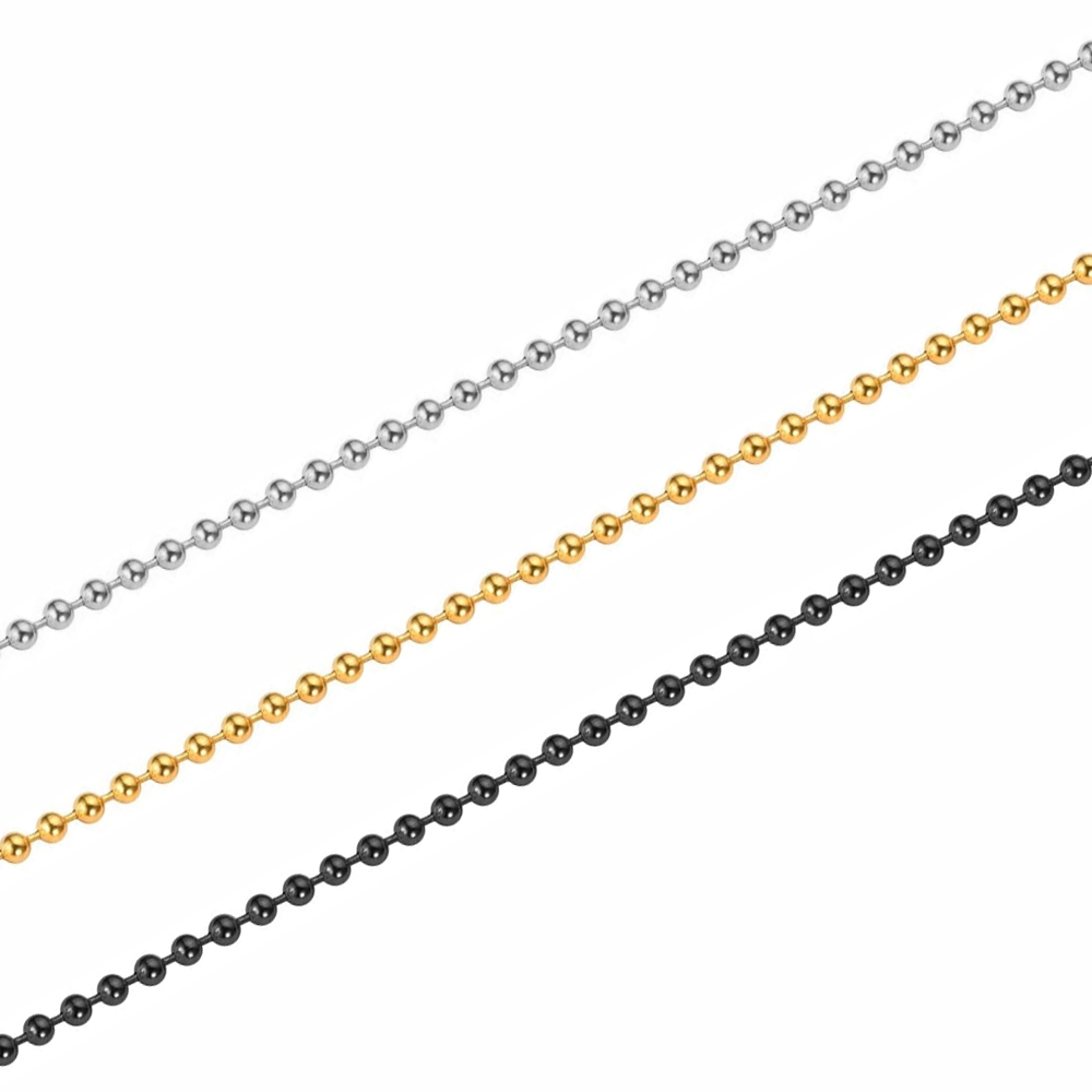 Ατσάλινη αλυσίδα μπιλάκι 1.2mm / 2mm / 3mm (τιμή ανά μέτρο) Ατσάλινες Αλυσίδες μέτρου