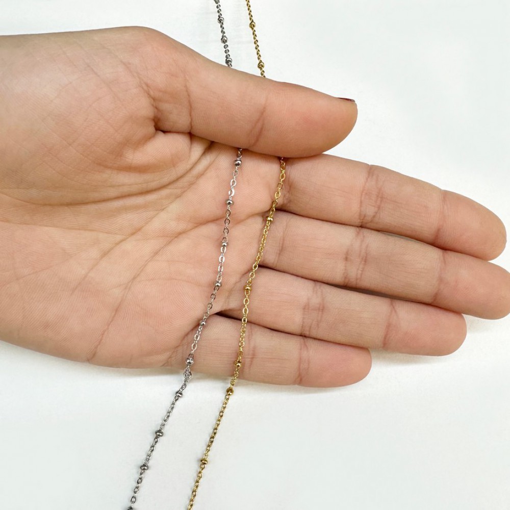 Ατσάλινη αλυσίδα 1.5mm με μπιλάκια 2mm (τιμή ανά μέτρο) Ατσάλινες Αλυσίδες μέτρου