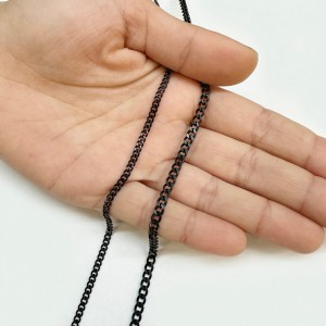 Ατσάλινη αλυσίδα cuban μαύρη 3mm / 4mm (τιμή ανά μέτρο) Ατσάλινες Αλυσίδες μέτρου