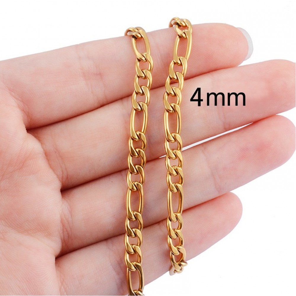 Ατσάλινη αλυσίδα figaro 3mm / 4mm (τιμή ανά μέτρο) Ατσάλινες Αλυσίδες μέτρου