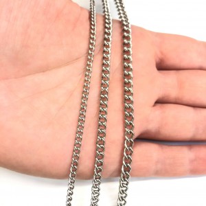 Ατσάλινη αλυσίδα curb 3mm / 4mm / 4.5mm (τιμή ανά μέτρο) Ατσάλινες Αλυσίδες μέτρου