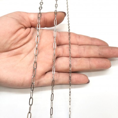 Ανοξείδωτο Ατσάλι αλυσίδα paper clip 2.2mm / 3mm / 4mm (τιμή ανά μέτρο)