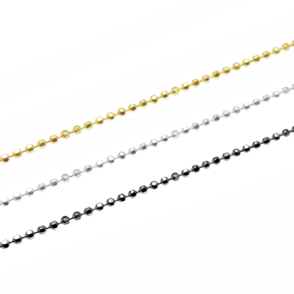 Μεταλλική αλυσίδα μπιλάκι diamond cut 1.2mm/ 2mm/ 3mm (τιμή ανά μέτρο) Μεταλλικές Αλυσίδες μέτρου