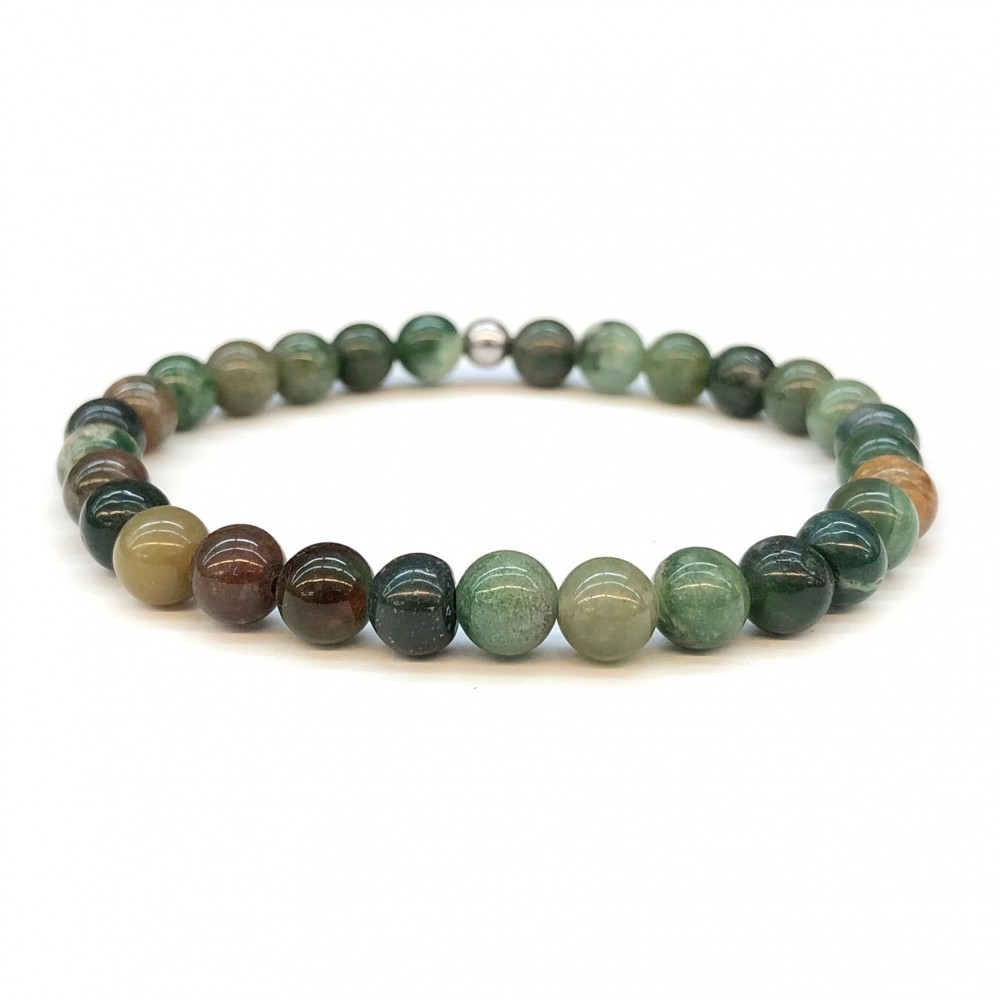 Αχάτης Ινδικός (Indian Agate) ελαστικό βραχιόλι με φυσικούς ημιπολύτιμους λίθους χάντρες 6mm / 8mm Βραχιόλια με ημιπολύτιμους λίθους