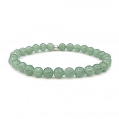 Αβεντουρίνη πράσινη (Aventurine) ελαστικό βραχιόλι με φυσικούς ημιπολύτιμους λίθους χάντρες 6mm
