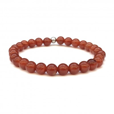 Κορνεόλη (Carnelian) ελαστικό βραχιόλι με φυσικούς ημιπολύτιμους λίθους χάντρες 6mm / 8mm