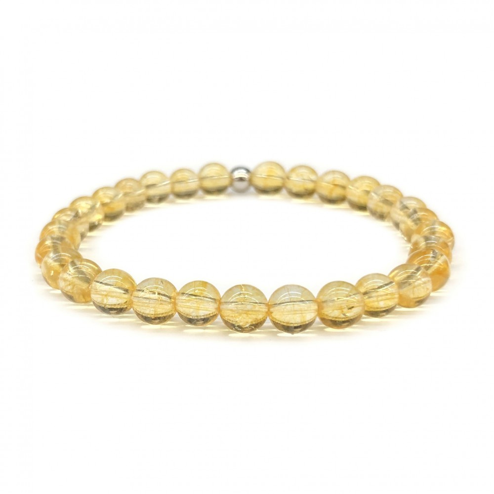 Κιτρίνης (Citrine) ελαστικό βραχιόλι με φυσικούς ημιπολύτιμους λίθους χάντρες 6mm Βραχιόλια με ημιπολύτιμους λίθους