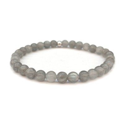 Λαμπραντορίτης (Labradorite) ελαστικό βραχιόλι με φυσικούς ημιπολύτιμους λίθους χάντρες 6mm