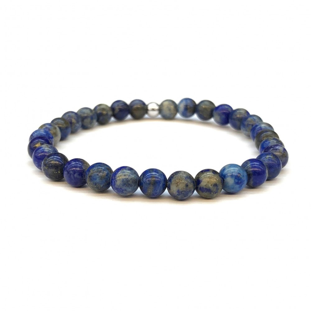 Λάπις Λάζουλι (Lapis Lazuli) ελαστικό βραχιόλι με φυσικούς ημιπολύτιμους λίθους χάντρες 6mm Βραχιόλια με ημιπολύτιμους λίθους