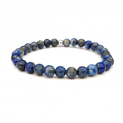 Λάπις Λάζουλι (Lapis Lazuli) ελαστικό βραχιόλι με φυσικούς ημιπολύτιμους λίθους χάντρες 6mm / 8mm