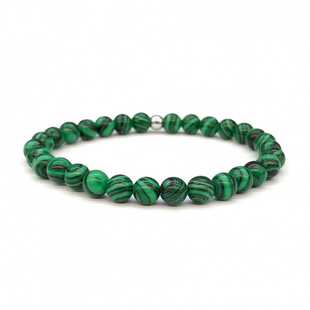 Μαλαχίτης πράσινος (Malachite) ελαστικό βραχιόλι με φυσικούς ημιπολύτιμους λίθους χάντρες 6mm Βραχιόλια με ημιπολύτιμους λίθους