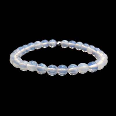 Φεγγαρόπετρα  (Moonstone) ελαστικό βραχιόλι με χάντρες 6mm
