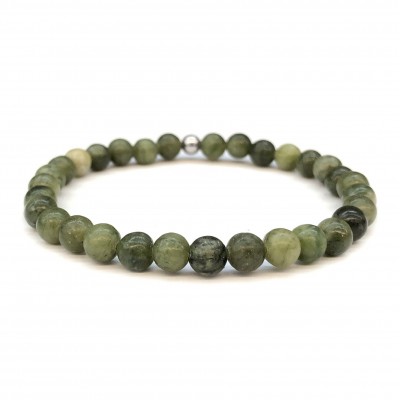 Νεφρίτης (Nephrite) ελαστικό βραχιόλι με φυσικούς ημιπολύτιμους λίθους χάντρες 6mm / 8mm