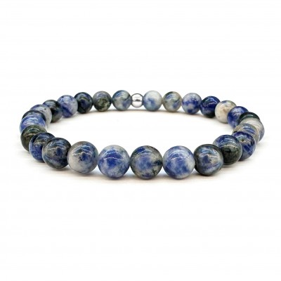 Σοδαλίτης (Sodalite) ελαστικό βραχιόλι με φυσικούς ημιπολύτιμους λίθους χάντρες 6mm