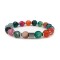 Agate Dragon Vein mix and hematite elastic bracelet with natural semi precious faceted beads 8mm