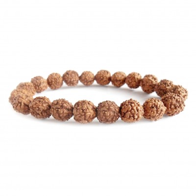 Ρουντράκσα (Rudraksha) ελαστικό βραχιόλι με φυσικούς καρπούς χάντρες 8∽9mm