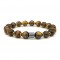 Tiger Eye and gold hematite elastic bracelet with natural semi precious beads 8mm