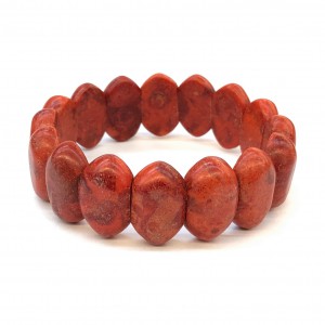 Κοράλλι (Coral) ελαστικό βραχιόλι με φυσικούς ημιπολύτιμους λίθους μεγάλες χάντρες Βραχιόλια με ημιπολύτιμους λίθους