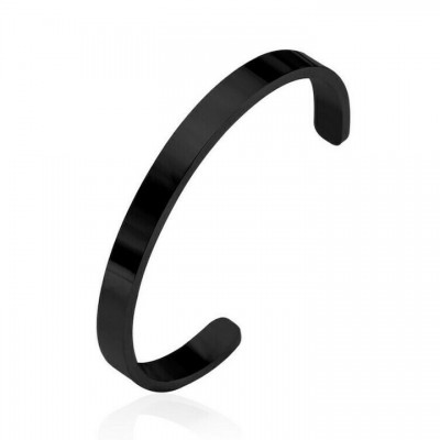 Ανοξείδωτο Ατσάλι βραχιόλι χειροπέδα μαύρο χρώμα