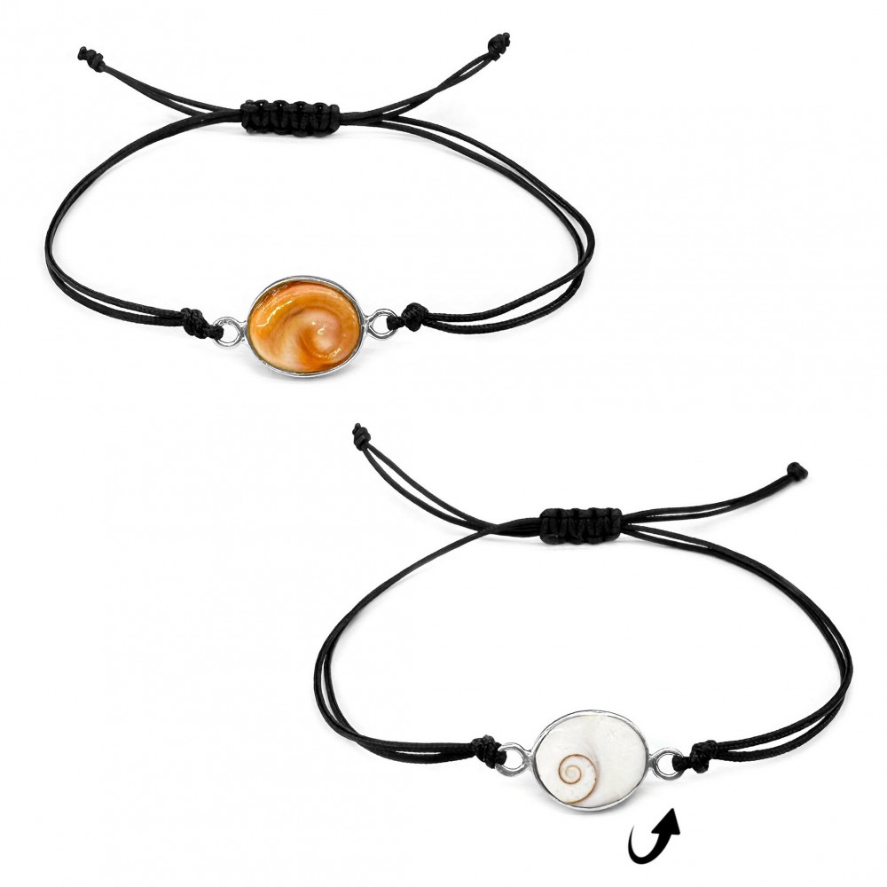 Bracelet Eye of the sea natural shell , double sided with silver 925 Silver 925 Bracelets