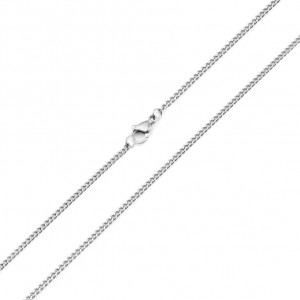 Κολιέ ατσάλινη αλυσίδα ασημί χρώμα cuban 2.3mm Κολιέ