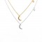 Stainless steel chain necklace halfmoon with star