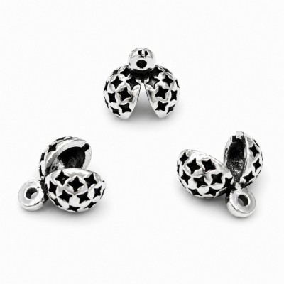 Κομποκρύπτης ακροδέκτης 5.5mm από ασήμι 925 με κρικάκι