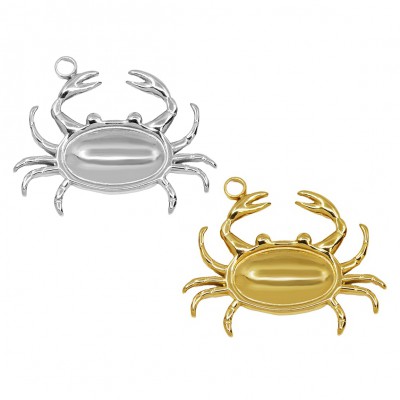 Ανοξείδωτο Ατσάλι στοιχείο μοτίφ Καβουράκι κρεμαστό 15x12mm