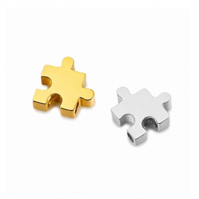 Ανοξείδωτο Ατσάλι στοιχείο μοτίφ Puzzle 10mm χάντρα με περαστή τρύπα