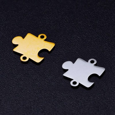 Ανοξείδωτο Ατσάλι στοιχείο μοτίφ Puzzle με δύο κρικάκια 15mm