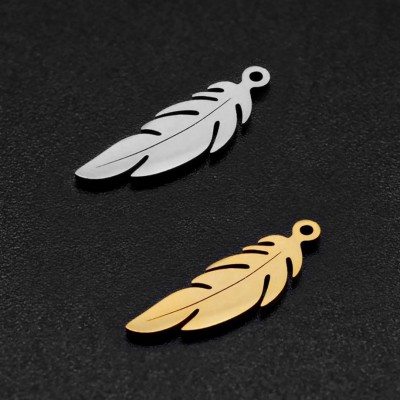 Ανοξείδωτο Ατσάλι στοιχείο μοτίφ Φτερό κρεμαστό 20x6mm