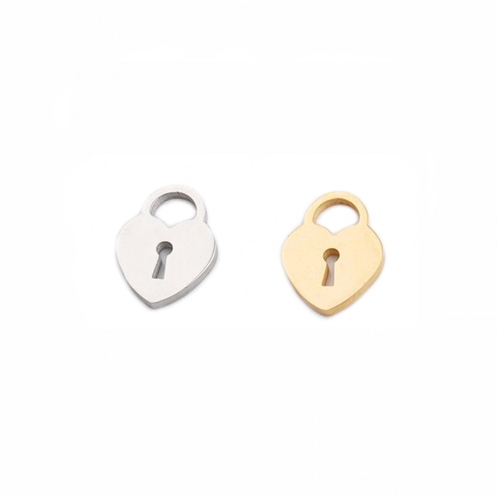 Stainless steel charm hanging Lock 12x9mm Hanging Stainless Steel Charms