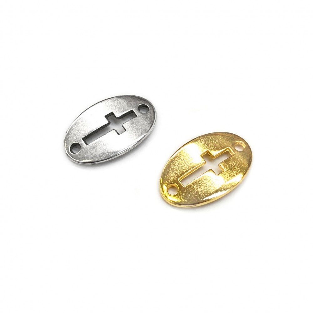 Μεταλλικός σταυρός με δύο τρύπες 19x12mm Σταυροί