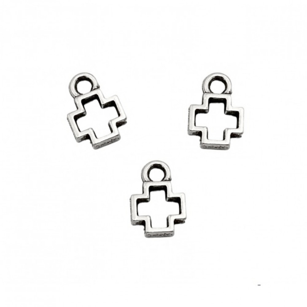 Μεταλλικά σταυρουδάκια κρεμαστά 11x7mm (συσκευασία/20τμχ.) Σταυροί
