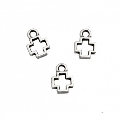 Μεταλλικά σταυρουδάκια κρεμαστά 11x7mm (συσκευασία/20τμχ.)