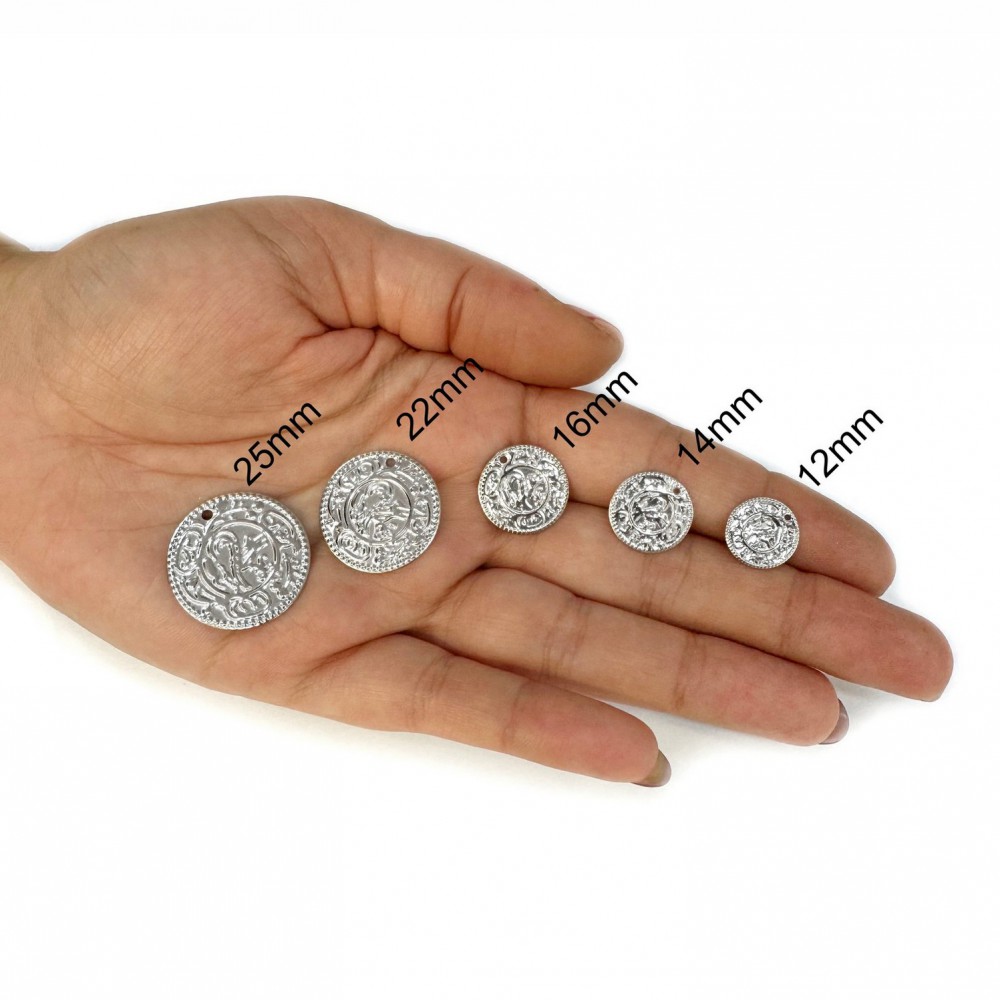 Μεταλλικά Φλουριά 12mm/ 14mm/ 16mm/ 22mm/ 25mm (συσκευασία) Μεταλλικά Στοιχεία - Μοτίφ