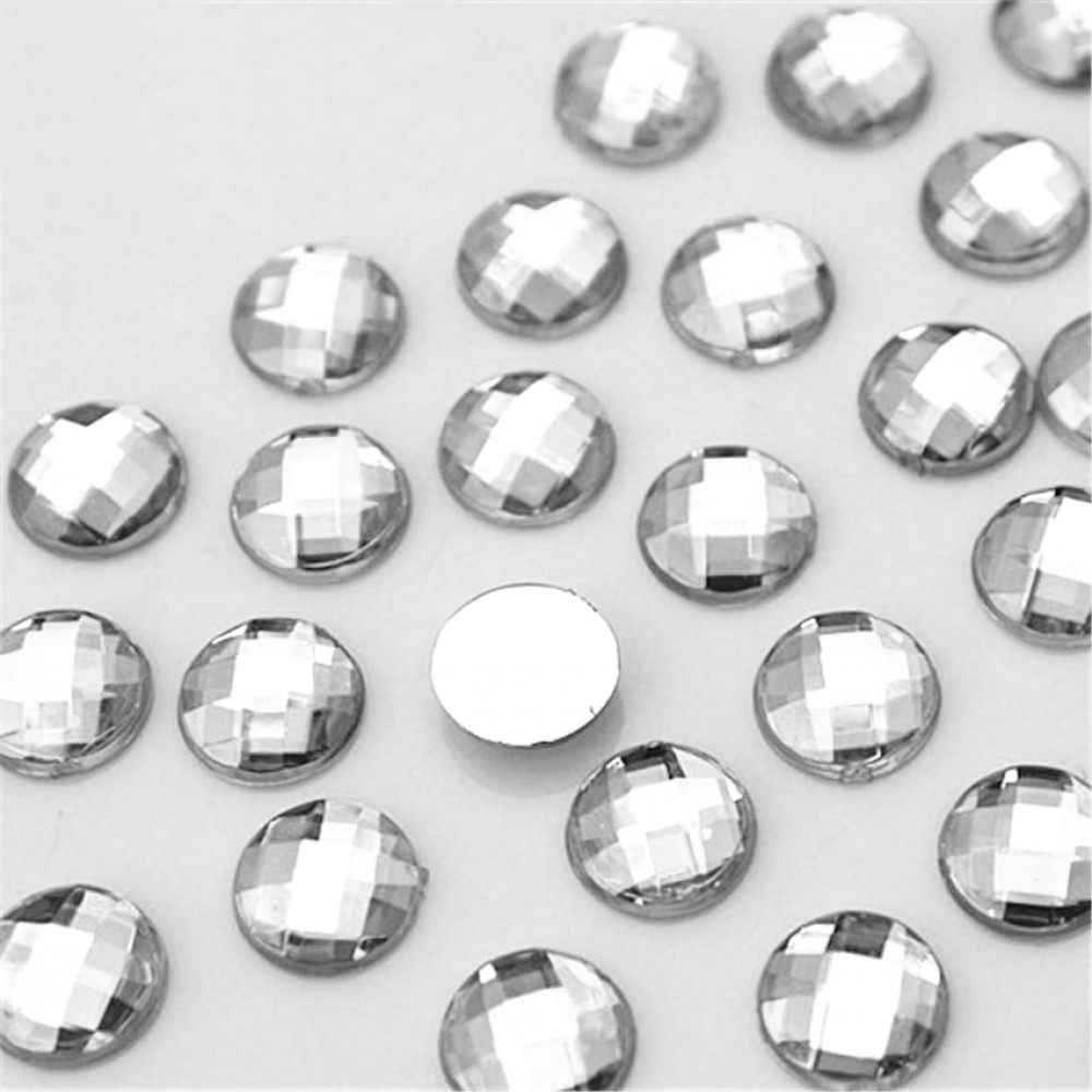 Strass flat back round acrylic clear (pack) Acrylic Rhinestones