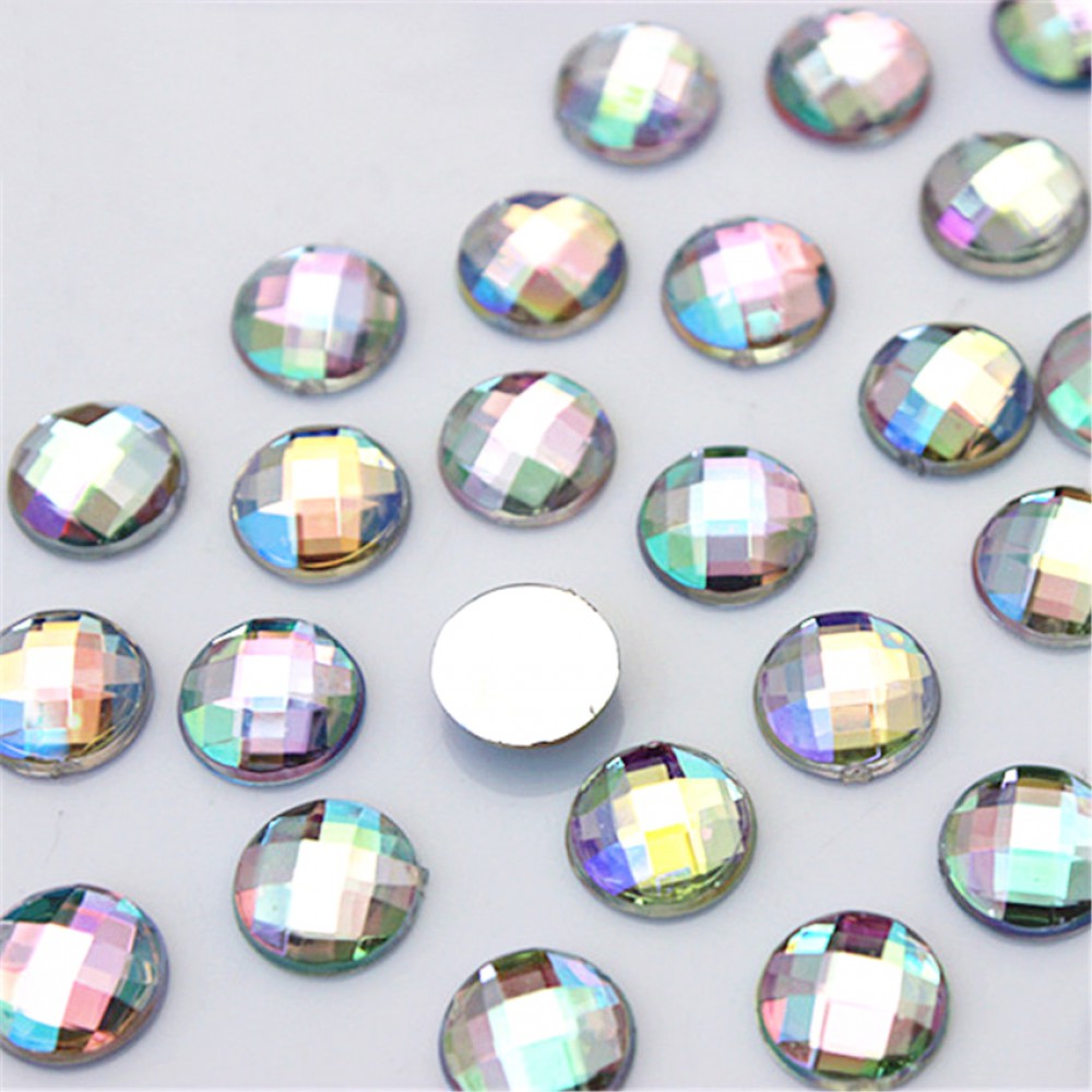 Strass flat back round acrylic clear 6mm (pack/80pcs.) Acrylic Rhinestones
