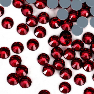 Strass hotfix flat back, glass, high quality, dark red color (pack) Rhinestones Hotfix