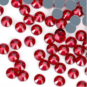 Strass hotfix flat back, glass, high quality, red color (pack) Rhinestones Hotfix