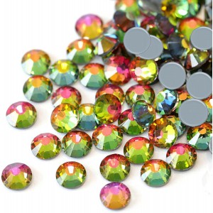 Strass hotfix flat back, glass, high quality, multicolor AB(pack) Rhinestones Hotfix