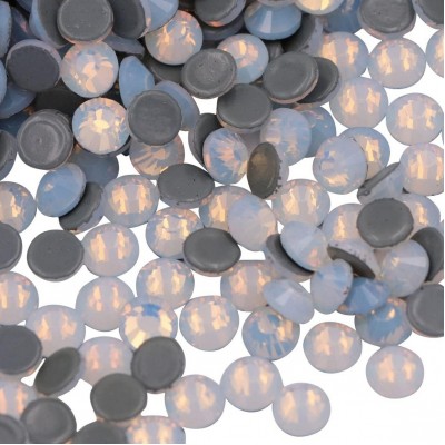 Στρας φλατ θερμοκολλητικά γυάλινα υψηλής ποιότητας, opal χρώμα (συσκευασία)