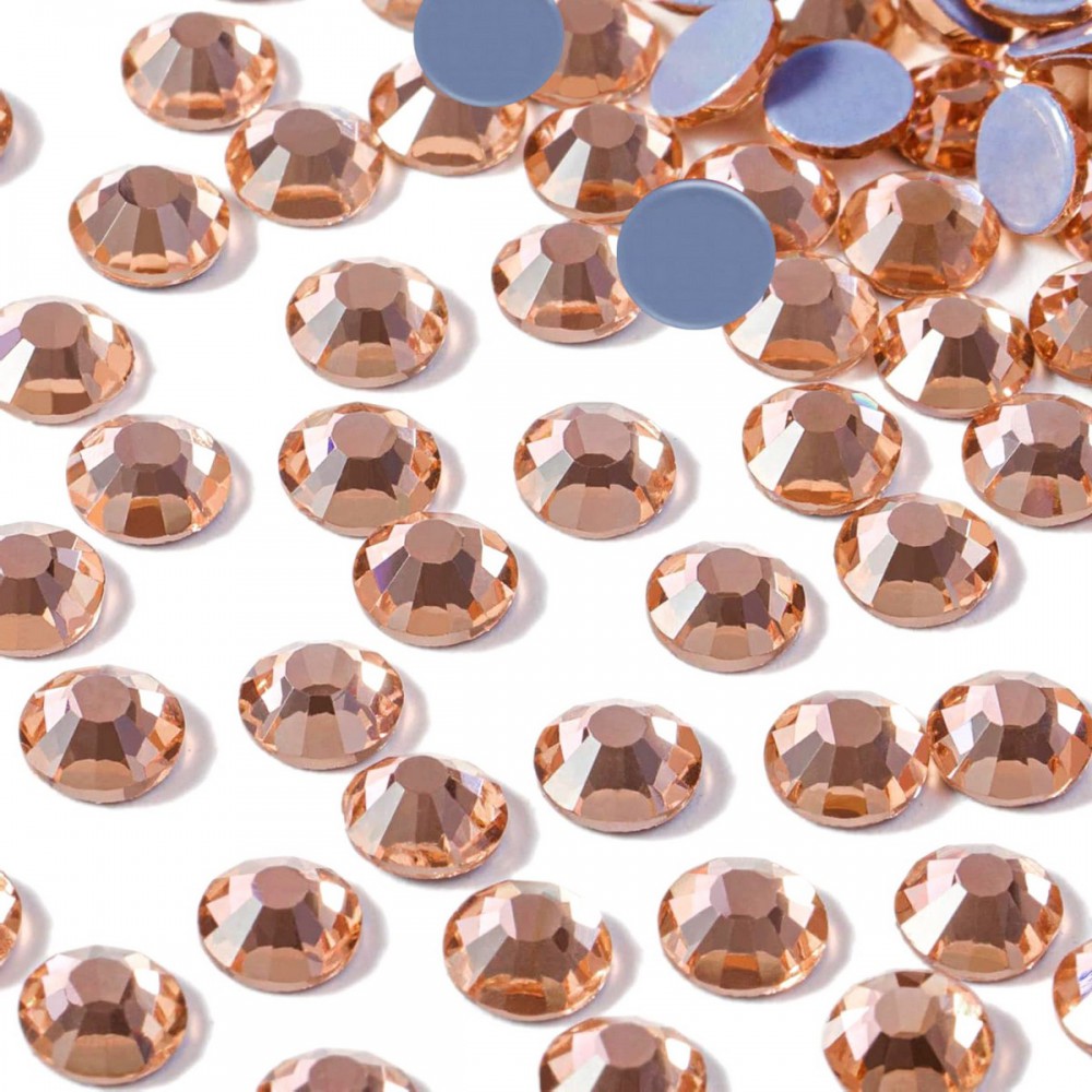 Strass hotfix flat back, glass, high quality, rose gold color (pack) Rhinestones Hotfix