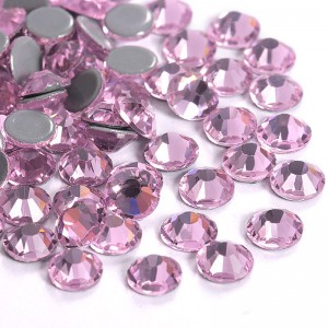 Strass hotfix flat back, glass, high quality, pink color (pack) Rhinestones Hotfix