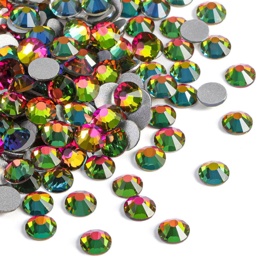 Strass flat back, glass, high quality, multicolor AB (pack) Rhinestones Glass Flat Back