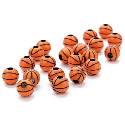 Ακρυλική χάντρα με τρύπα μπάλα μπάσκετ, basketball 11mm